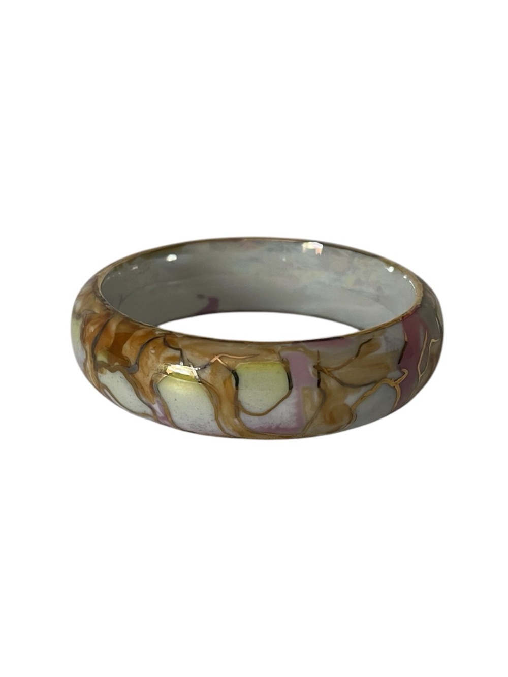 Vintage Porcelain Swirl Bangle Bracelet